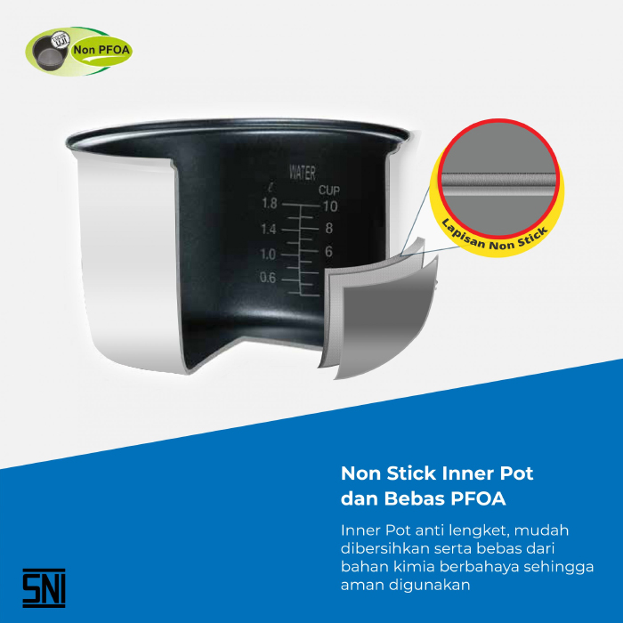 Miyako Magic Com / Rice Cooker Magic Warmer Plus 1.8 Liter - MCM508 BTK PRG